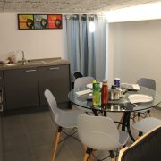 The shared kitchen with a lot of space